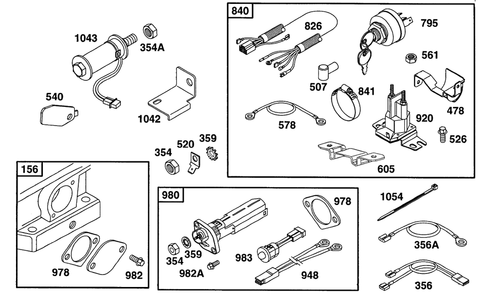Oil Gard, Key Panel, Elect Diagram and Parts List for 161432-0126-XX  Briggs and Stratton Engine